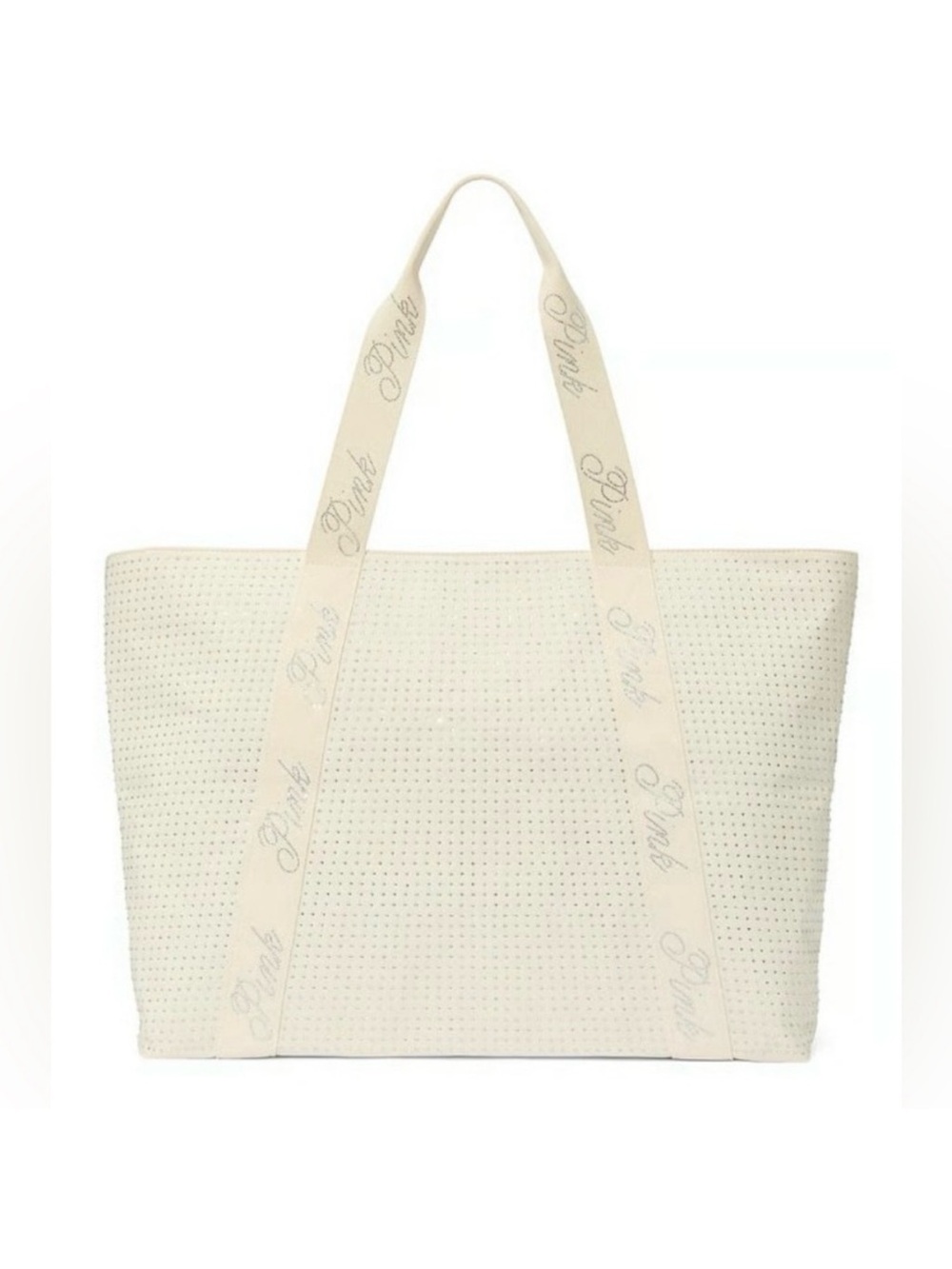 VS PINK bling tote bag Cream NWT